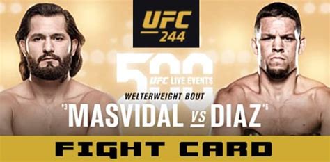 UFC 244: Masvidal vs. Diaz Results, Fight Card and .